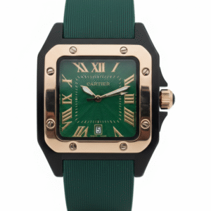 Vibrant Green & Rose Gold Sport-Chic Watch
