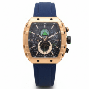 Luxury Rose Gold & Navy Blue Sport Chronograph Watch