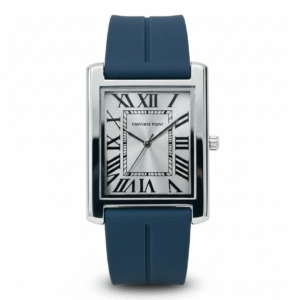 Classic Rectangle Watch with Navy Strap