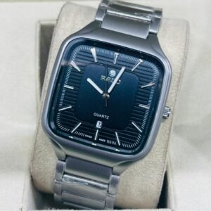 Rado Square-Case Quartz Watch with Striped Black Dial